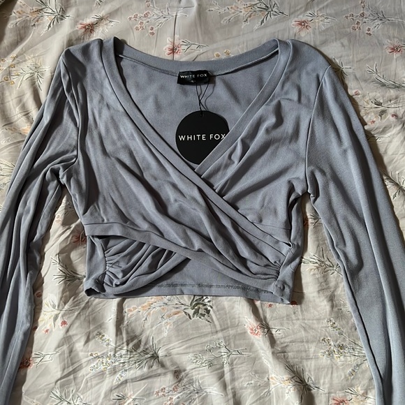 White Fox Boutique Tops - White Fox Criss Cross Long Sleeve
